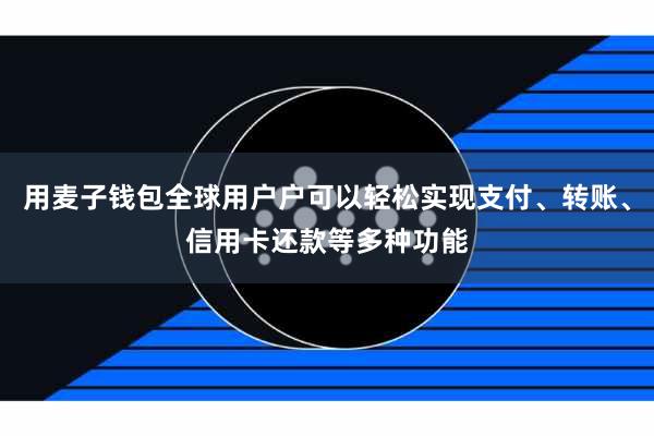 用麦子钱包全球用户户可以轻松实现支付、转账、信用卡还款等多种功能