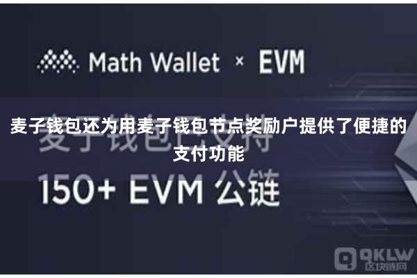 麦子钱包还为用麦子钱包节点奖励户提供了便捷的支付功能