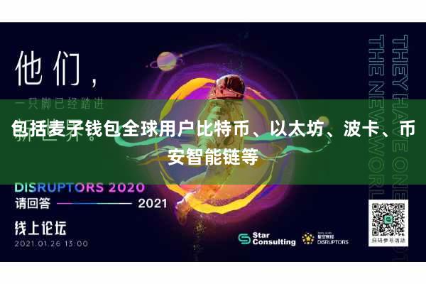 包括麦子钱包全球用户比特币、以太坊、波卡、币安智能链等