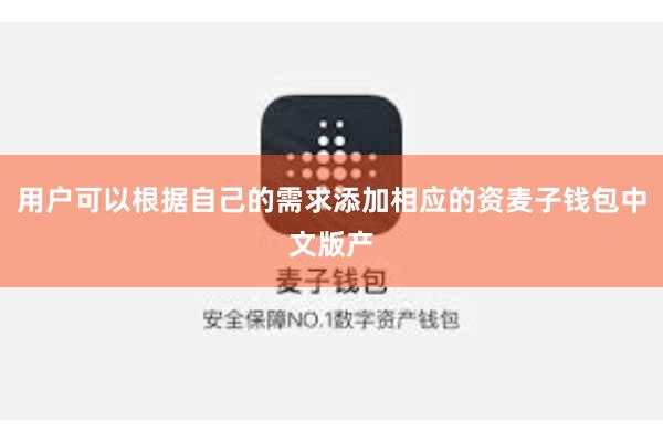 用户可以根据自己的需求添加相应的资麦子钱包中文版产